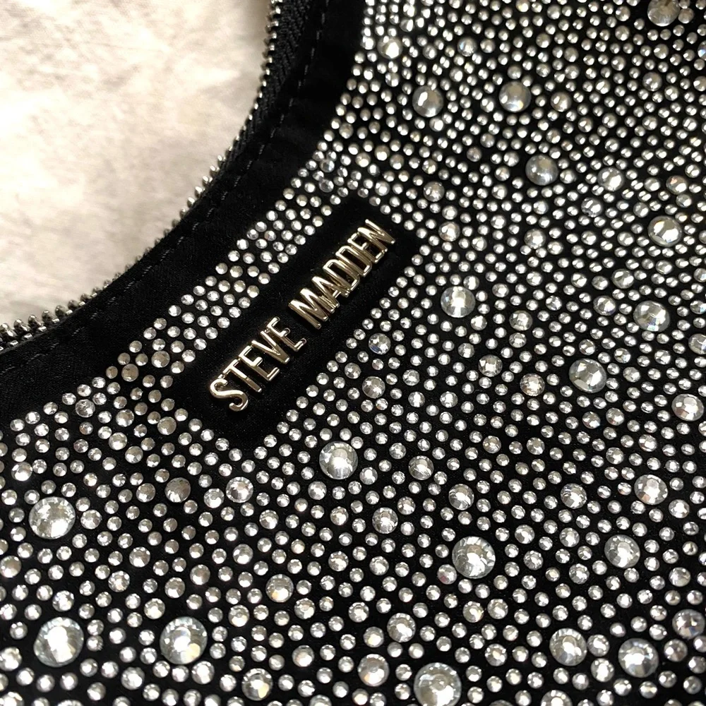 Steve Madden Rhinestone Bag with Adjustable Strap and Chain Strap π€π€ - Picture 6 of 11
